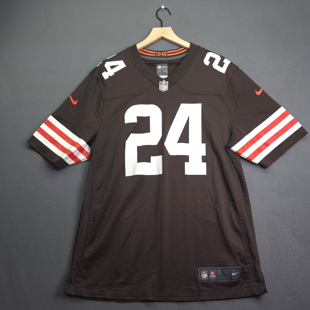 Nike Cleveland Browns Nick Chubb 24 Jersey Men Large Brown On Field NFL Football